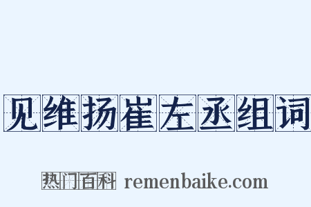 见维扬崔左丞组词是什么意思的图片
